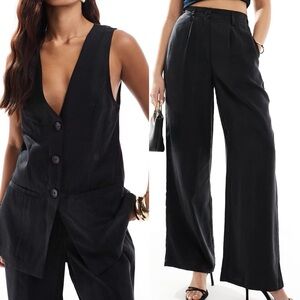 ASOS Design Longline Vest & Dad  Pant Slacks Set